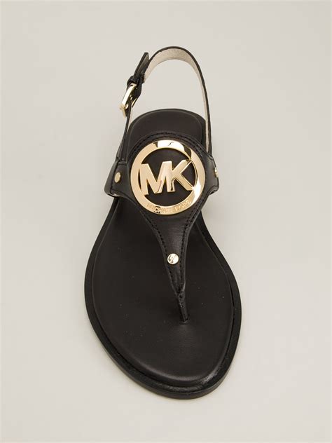 michael kors black sandals sale|michael kors black flat sandals.